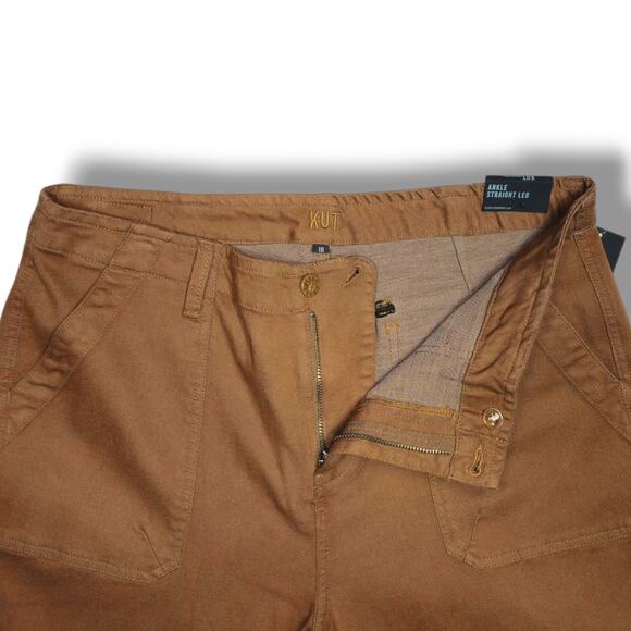 NWT Kut from the Kloth High Rise Straight Leg Ankle Cargo Pants Sz. 16x29 Autumn - Picture 4 of 10